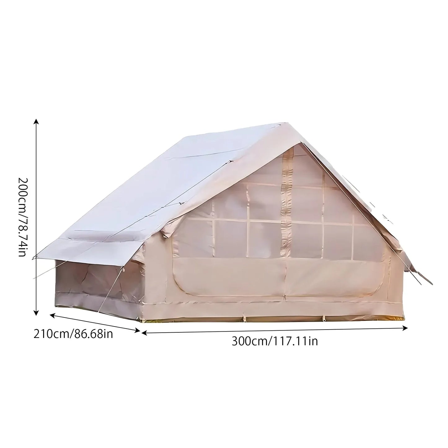 Large Inflatable Camping Tent with Skylight, Quick Air-Flow & Breathable Mesh Design
