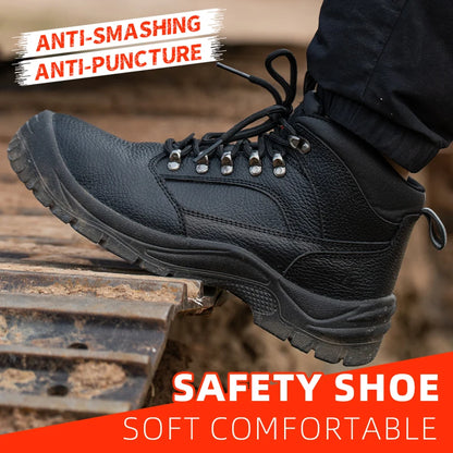 Puncture Proof Anti-skid Steel Toe High Top Work Safety Shoes
