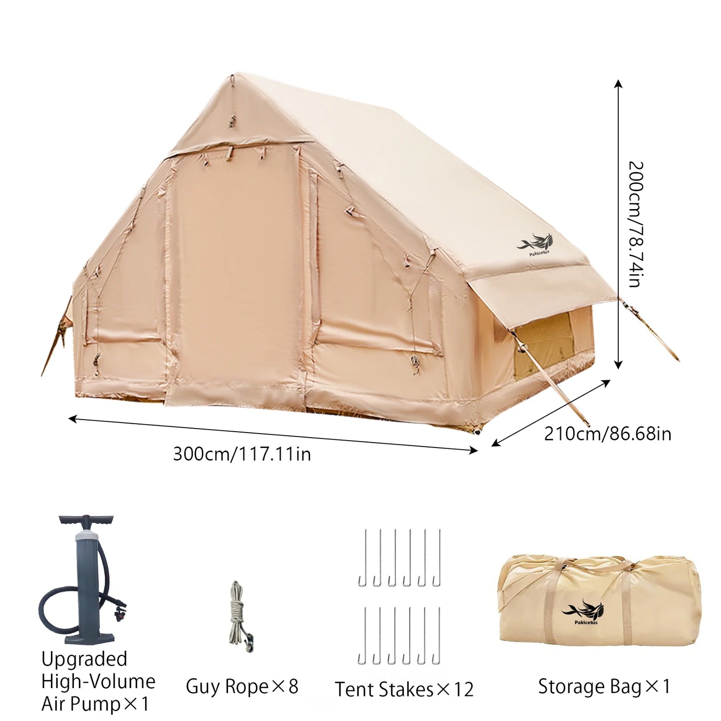 PAKICETUS Family Luxury Inflatable Tent With Skylight