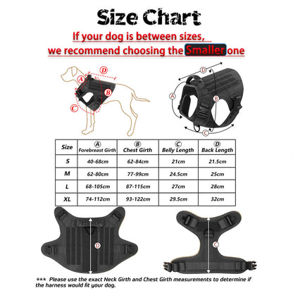 Tactical Dog Harness Collar For Medium Large Dogs