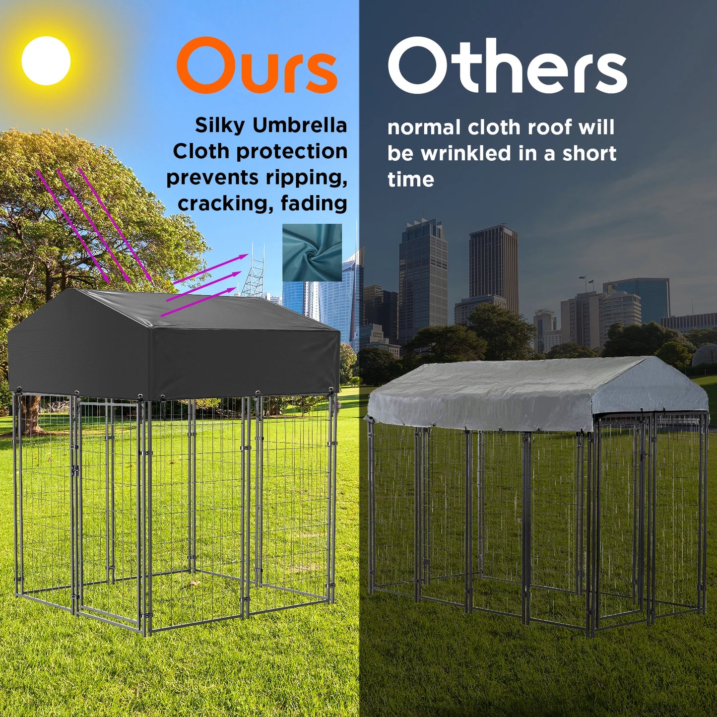 Oversize Dog Playpen with Roof for Outdoor Pet Kennel