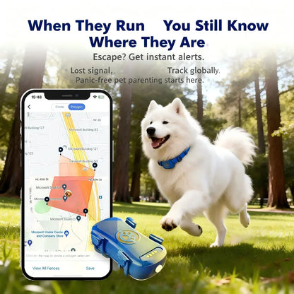 GPS Pet Tracker for Dogs Cats  WiFi Tracking Unlimited Distance QR Code Anti-Lost Locator