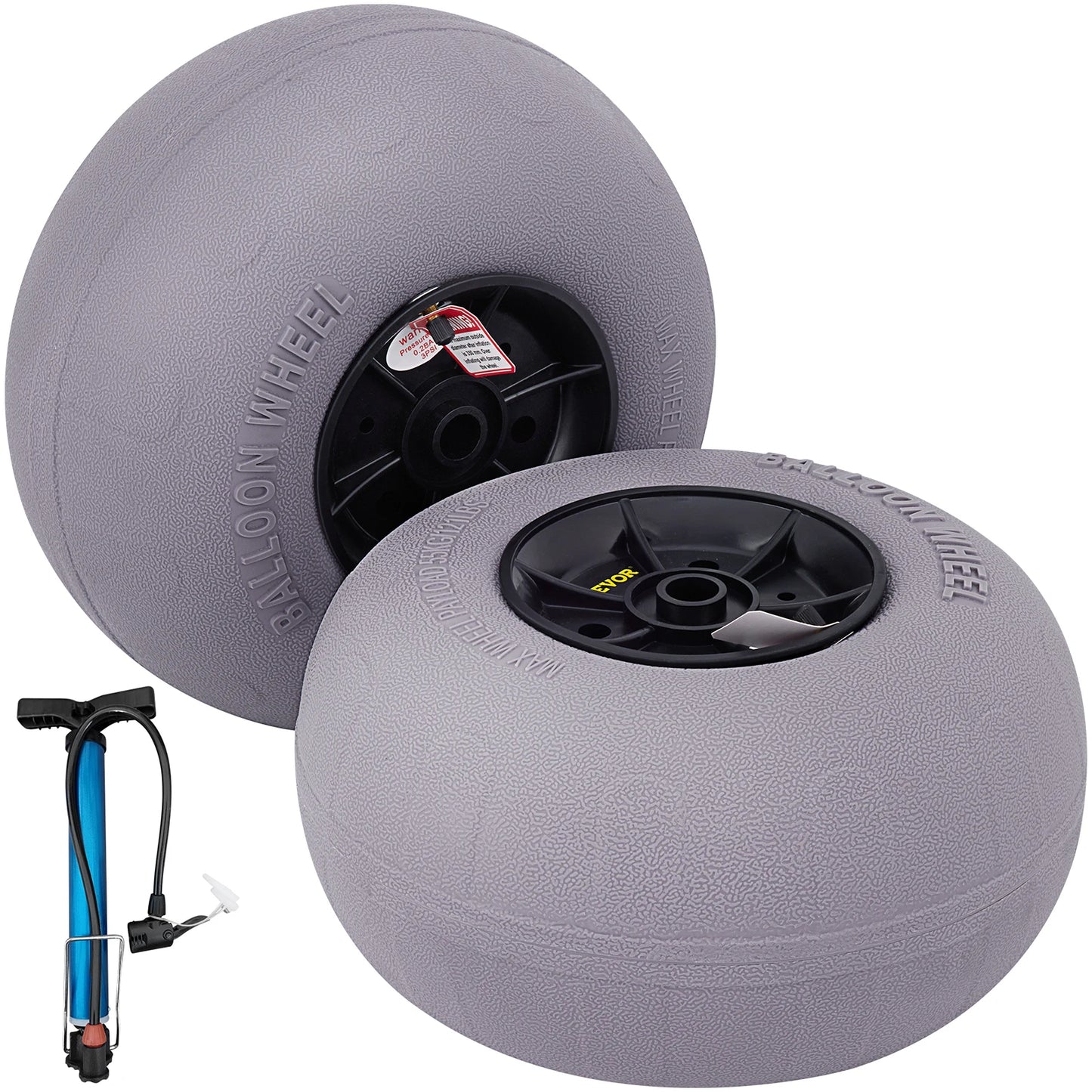 SucceBuy Beach Balloon Wheels 9/13/15.7" w/ Free Air Pump 2Pcs