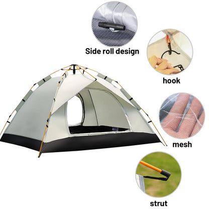 Small Silver Compact Auto-Tent - Quick 60-Second Setup Sunshade