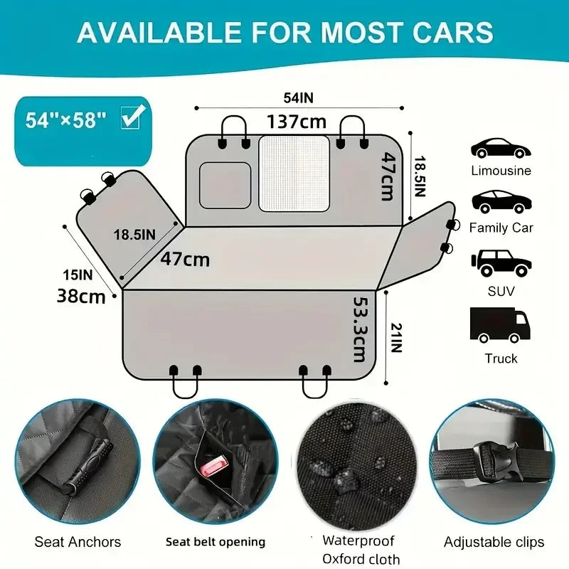 100% Waterproof Dog Car Seat Cover Hammock