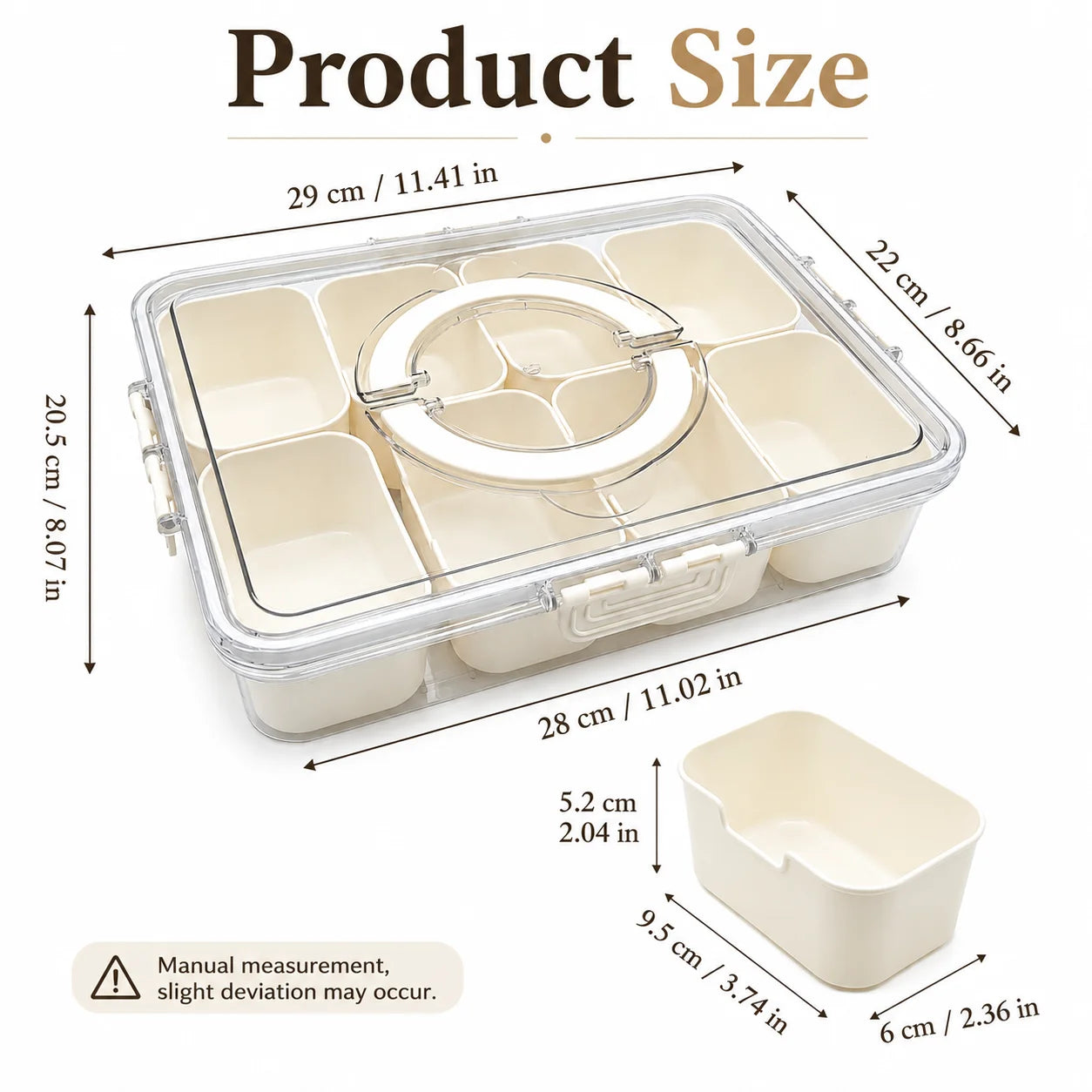 8-Compartment Food Storage Container with Removable Bins
