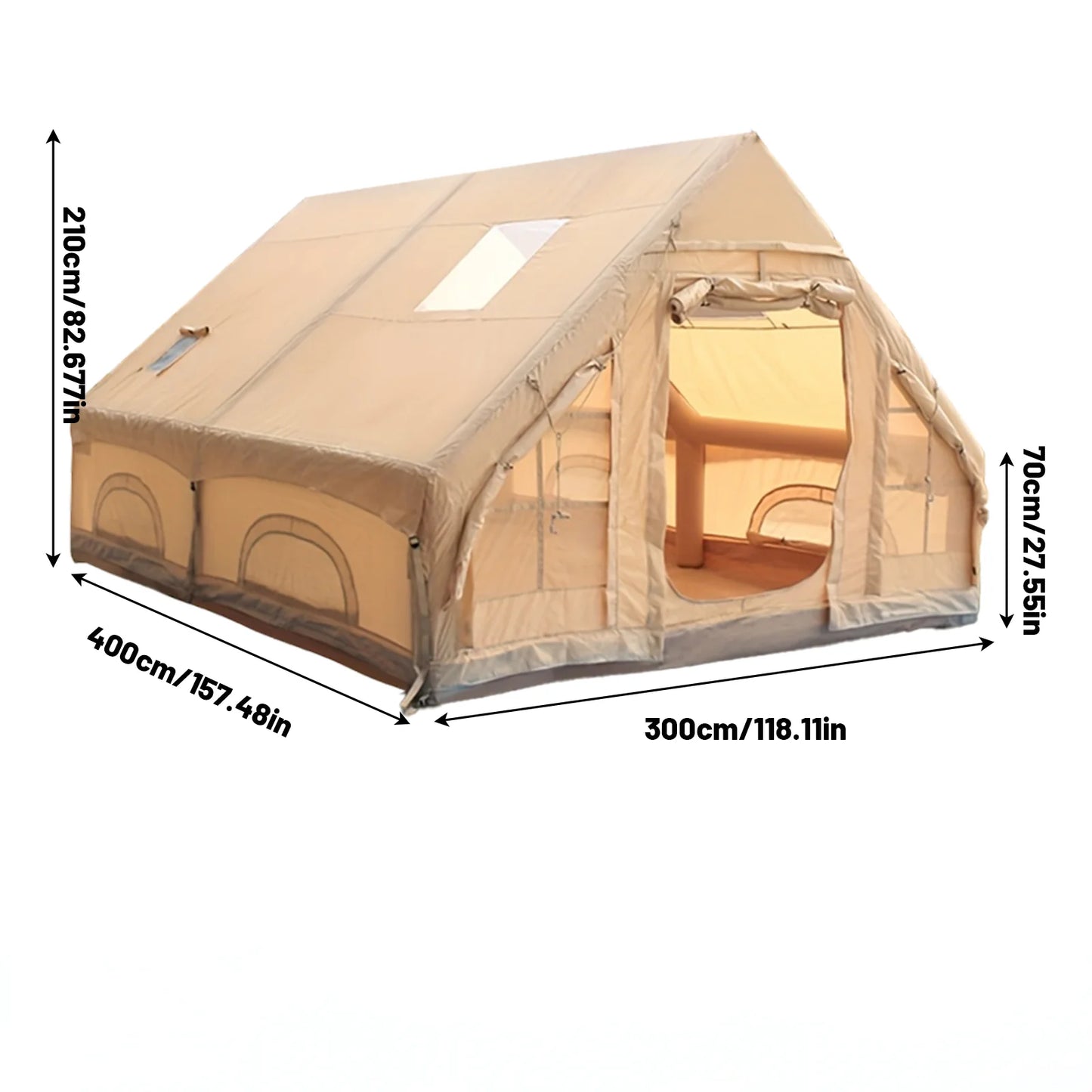 Large Inflatable Camping Tent with Skylight, Quick Air-Flow & Breathable Mesh Design
