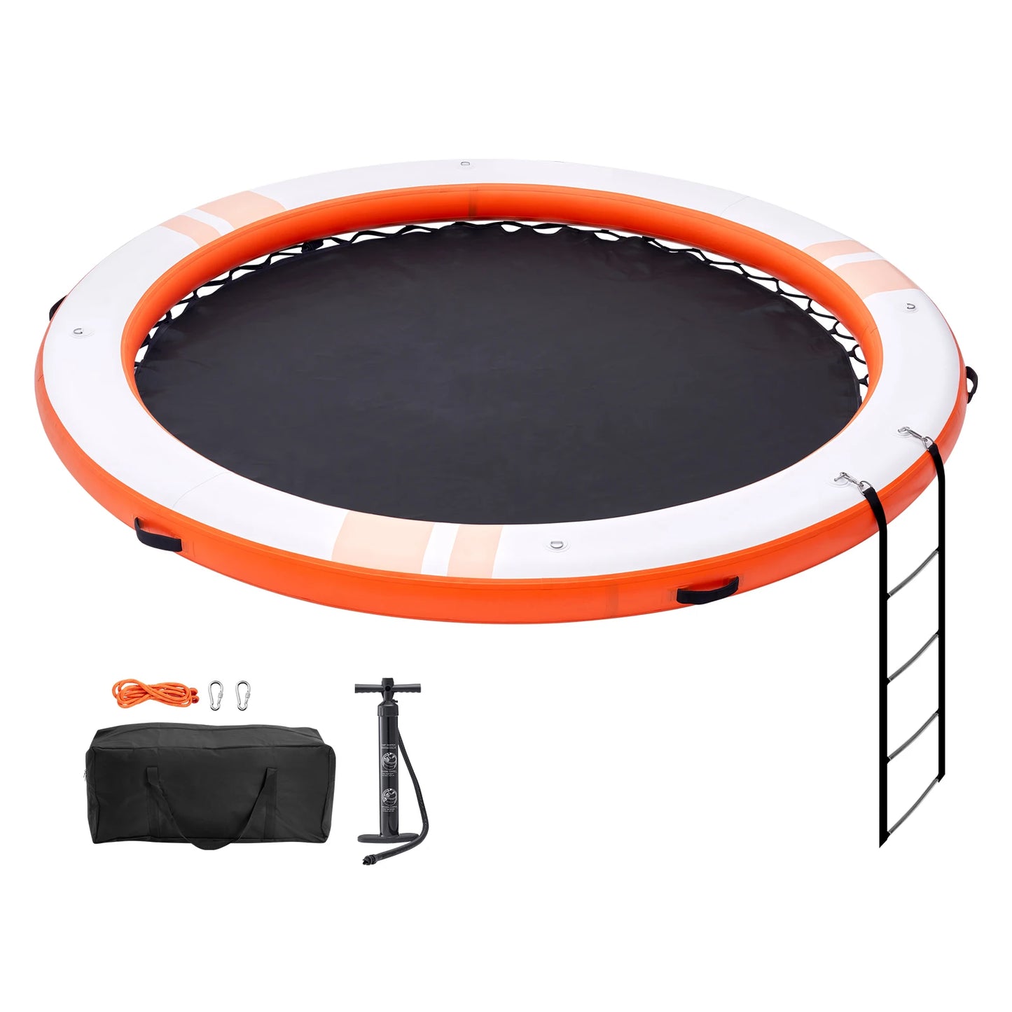 SucceBuy Inflatable Floating Dock 10x8FT With Detachable Ladder