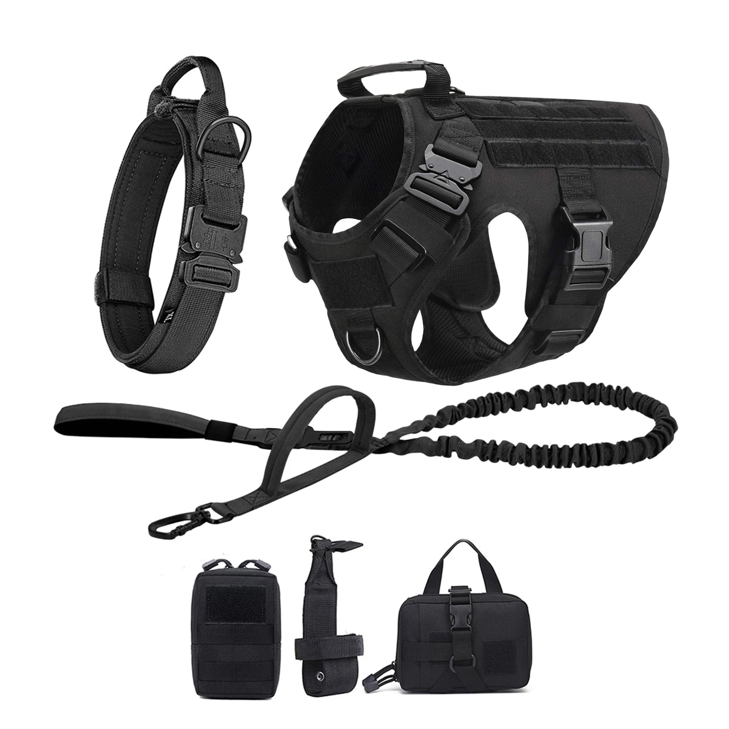 Tactical Dog Harness Collar For Medium Large Dogs