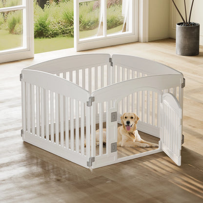 JHK Plastic Dog Playpen 6 Panel 24IN Expandable Durable Pet Fence