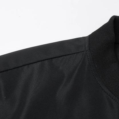 Baseball Collar Short Loose Solid Color Jacket