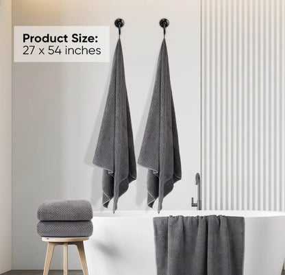 Microfiber Ultra Soft Highly Absorbent Bath Towel Set Pack of 2 (27 x 54 Inches)