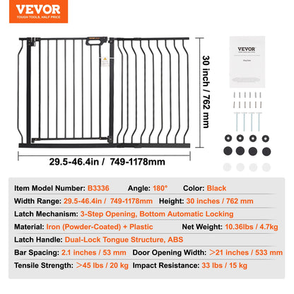 SucceBuy Baby/Pet Gate 28/30/36 Inches High Gate Easy Step Walk Thru