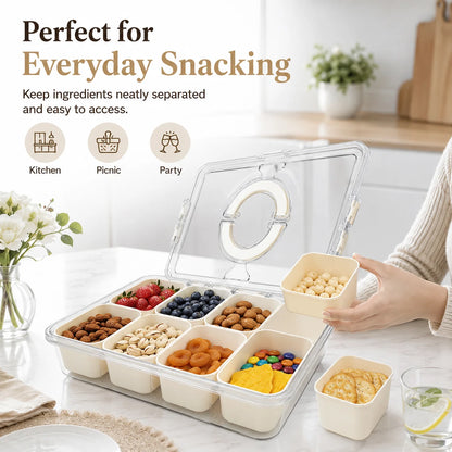 8-Compartment Food Storage Container with Removable Bins