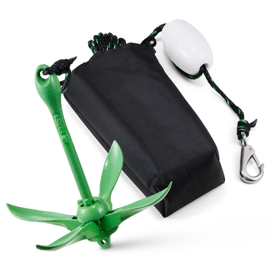 SucceBuy Anchor Kit 3.5 lb  with 26.2 ft Rope and Buoy and Storage Bag