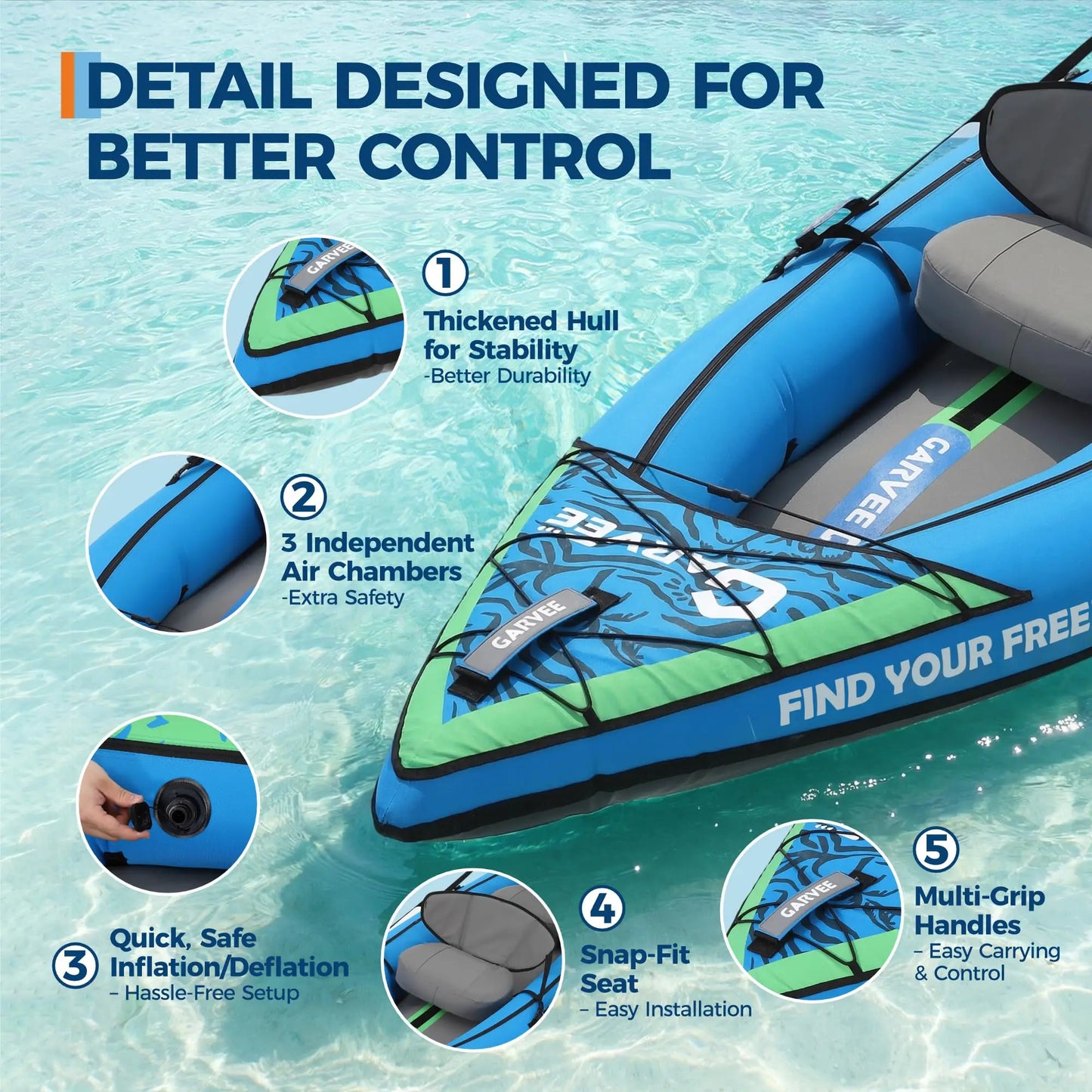 Inflatable 1/2-Person Fishing Kayak