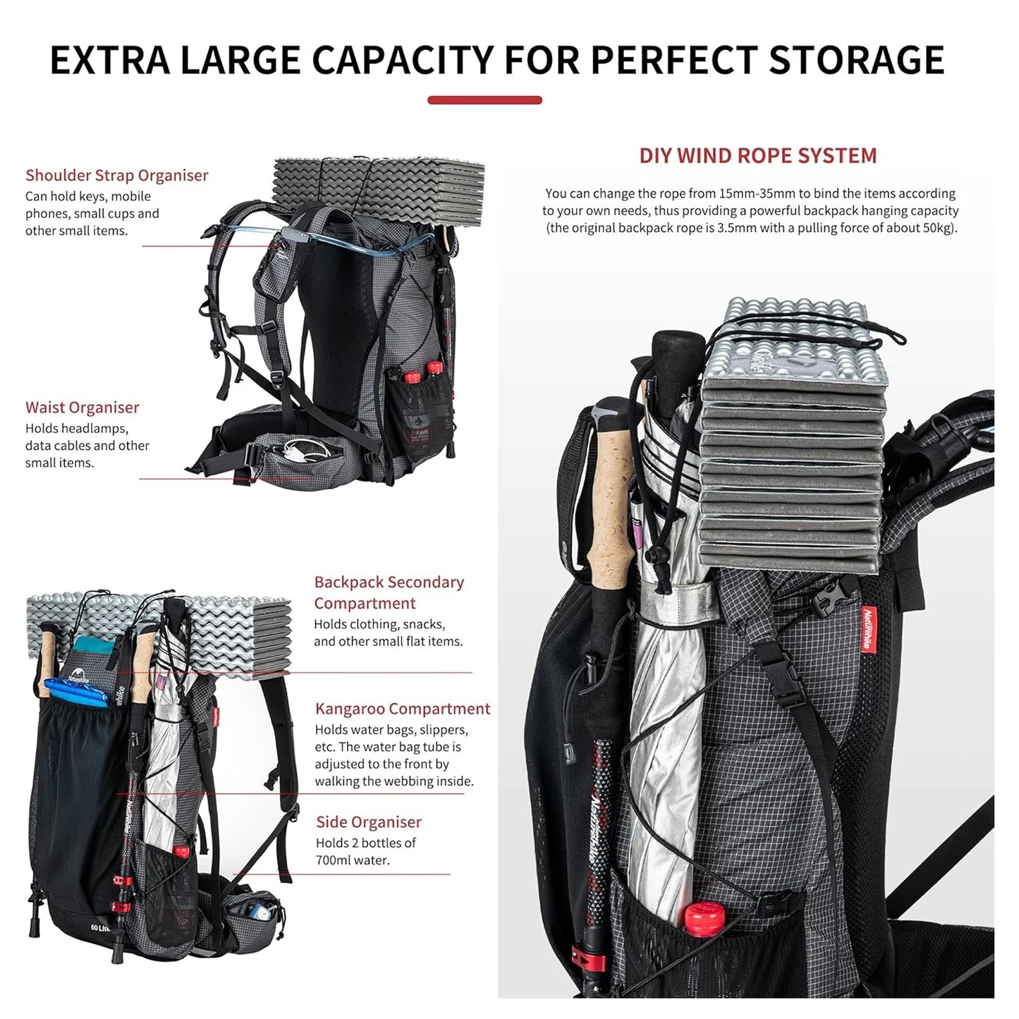 Outdoor Mountain Backpack With Rain Cover