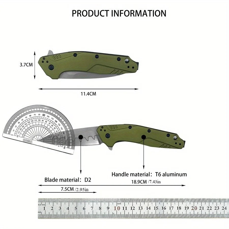 Dividend Steel Blade Folding Knife Aluminum Handle