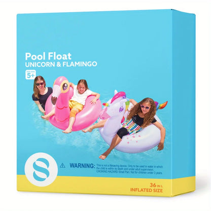Joyfy 2Pack Flamingo Unicorn And Pool Float