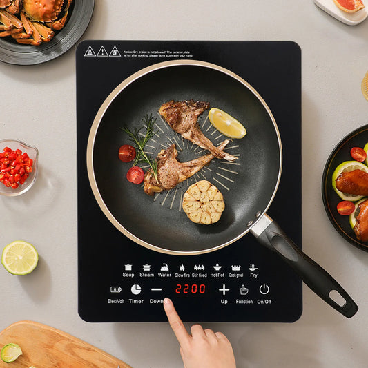 110V 750W Electric Induction Cooktop 8 Power Levels Touch Control Burner 180min Timer Portable Stove