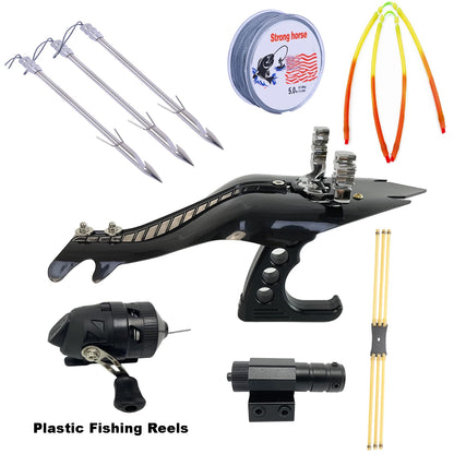 Outdoor slingshot set,  including fishing wheel, ideal kit for outdoor fishing