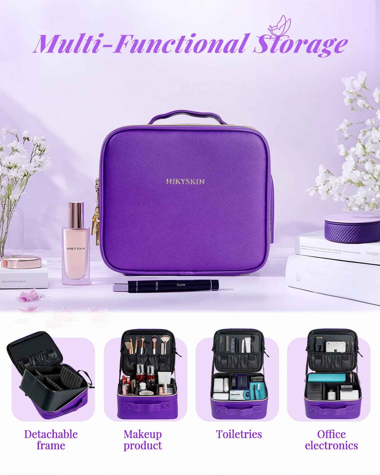 Travel Waterproof Makeup Bag With Mirror lamp