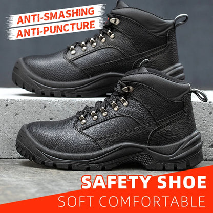 Puncture Proof Anti-skid Steel Toe High Top Work Safety Shoes
