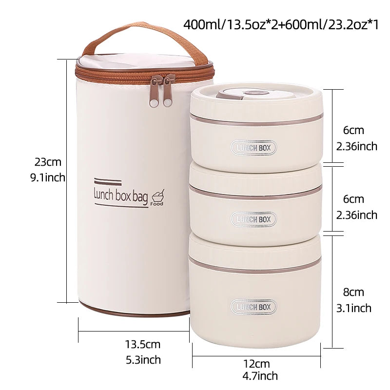 Portable Insulated Food Lunch Container Set with Thermal Lunch Box