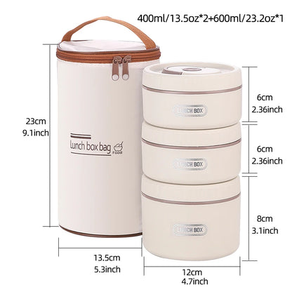 Portable Insulated Food Lunch Container Set with Thermal Lunch Box