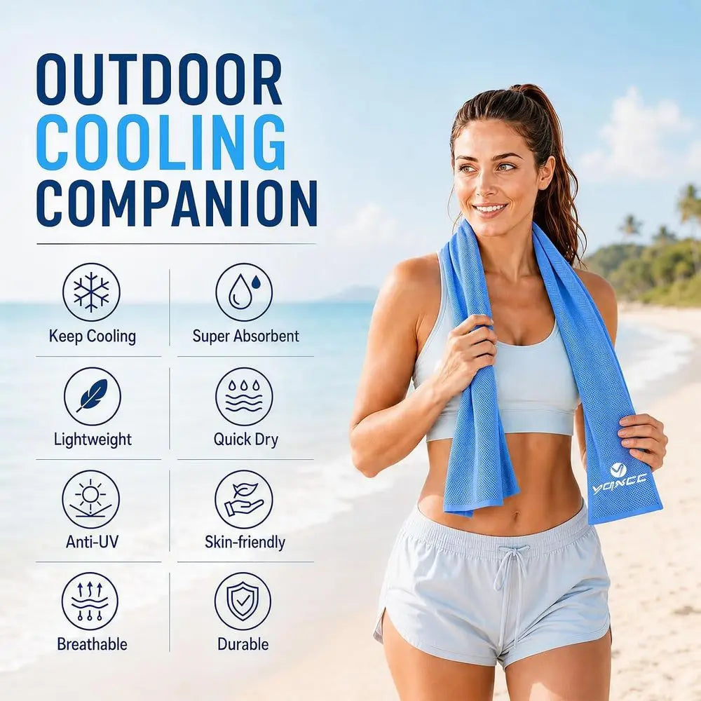 4 Pack Cooling Towels 40x12, Breathable Cool Rags for Gym, Yoga, Camping, and Hot Weather