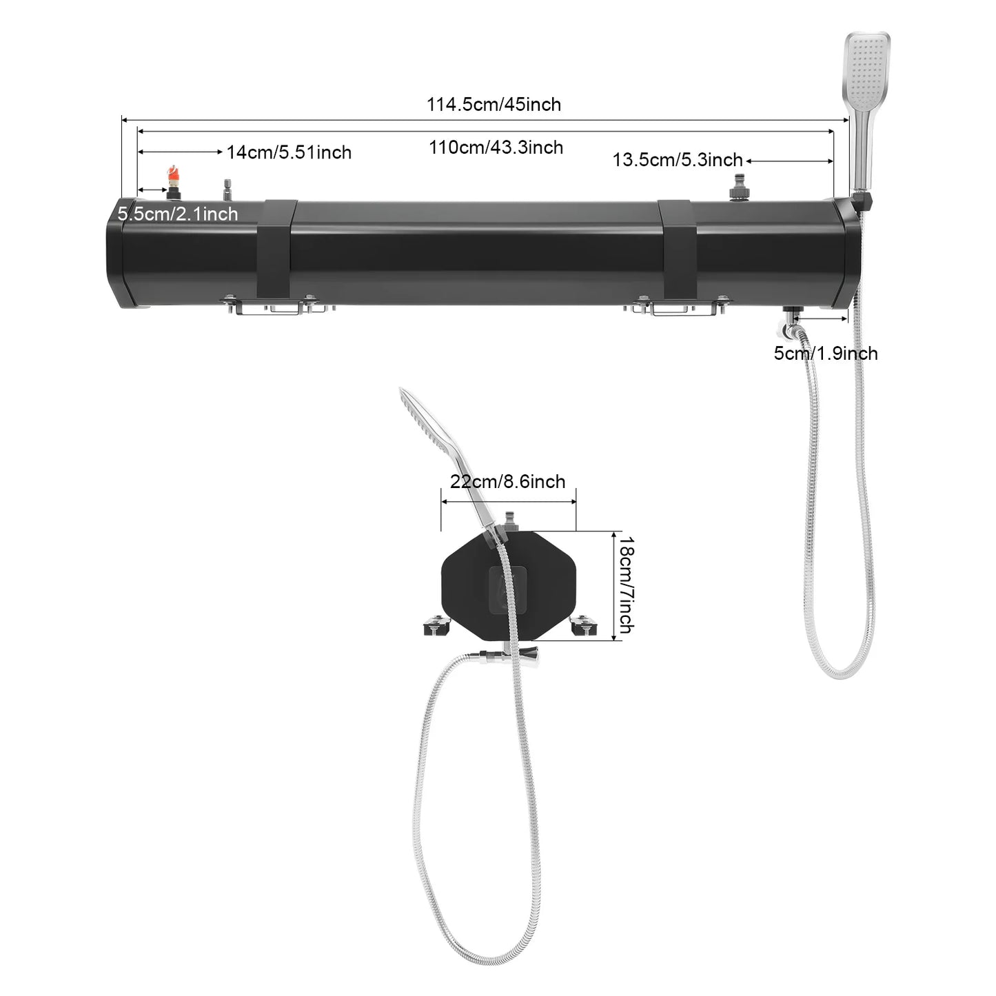 30L Portable Freshwater Water Tank Showe
