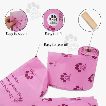 Dog Poop Bags Rolls with Dispenser 150 Count Biodegradable