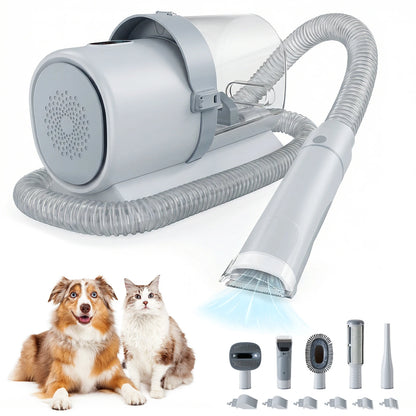 2.5L Professional Pet Grooming Vacuum Kit 3 Suction Modes and 5 Groomer Tools with Cordless Low Noise