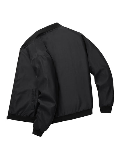 Baseball Collar Short Loose Solid Color Jacket