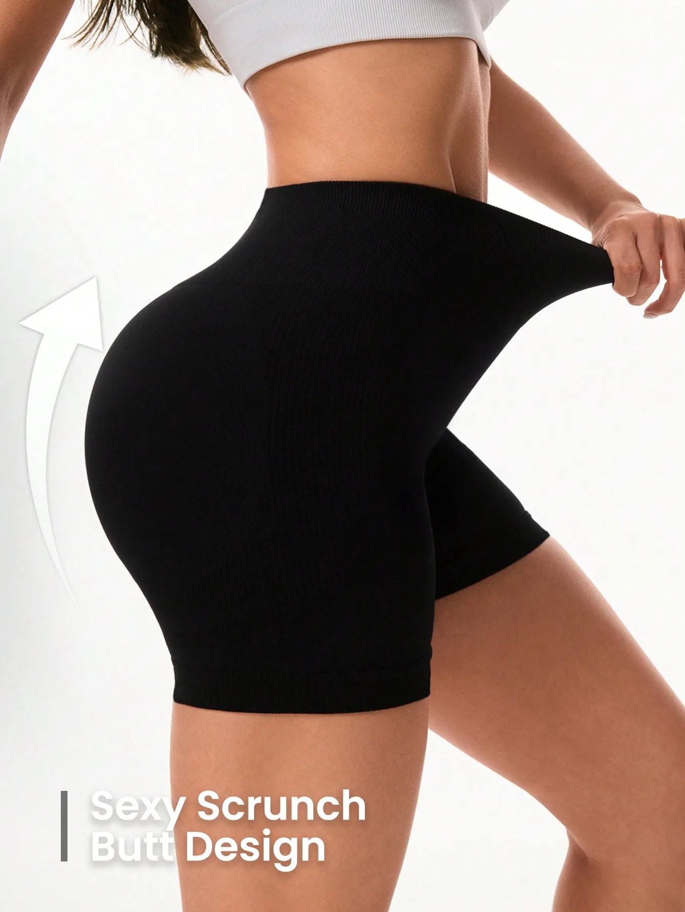Seamless Solid Color Sports Shorts