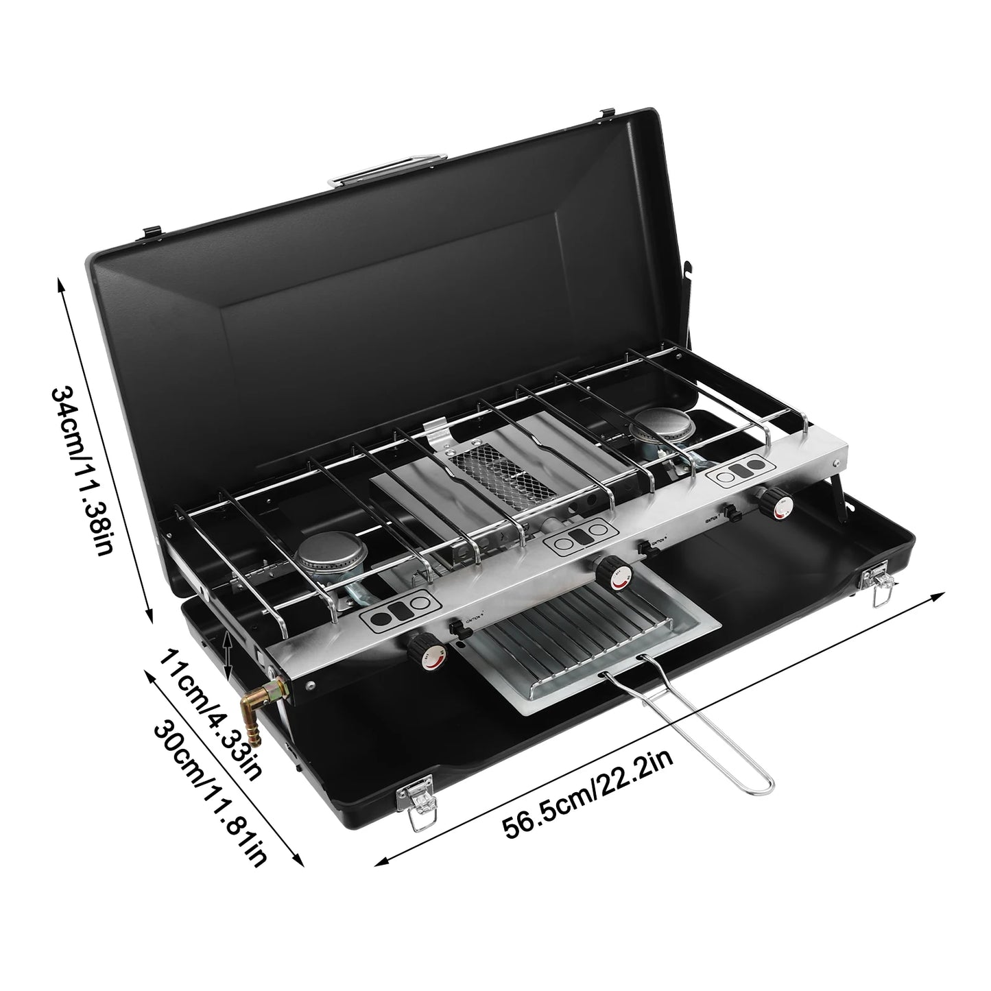 Portable Camping Stove with  3 Burner Griddle