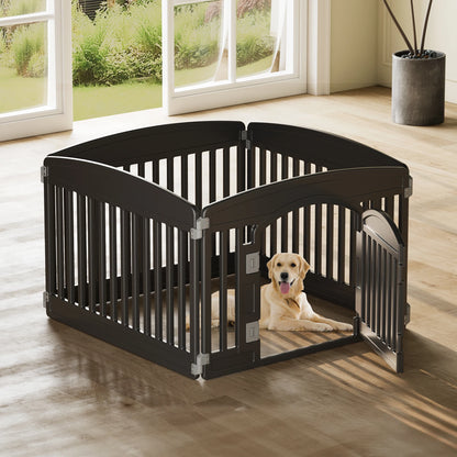 JHK Plastic Dog Playpen 6 Panel 24IN Expandable Durable Pet Fence