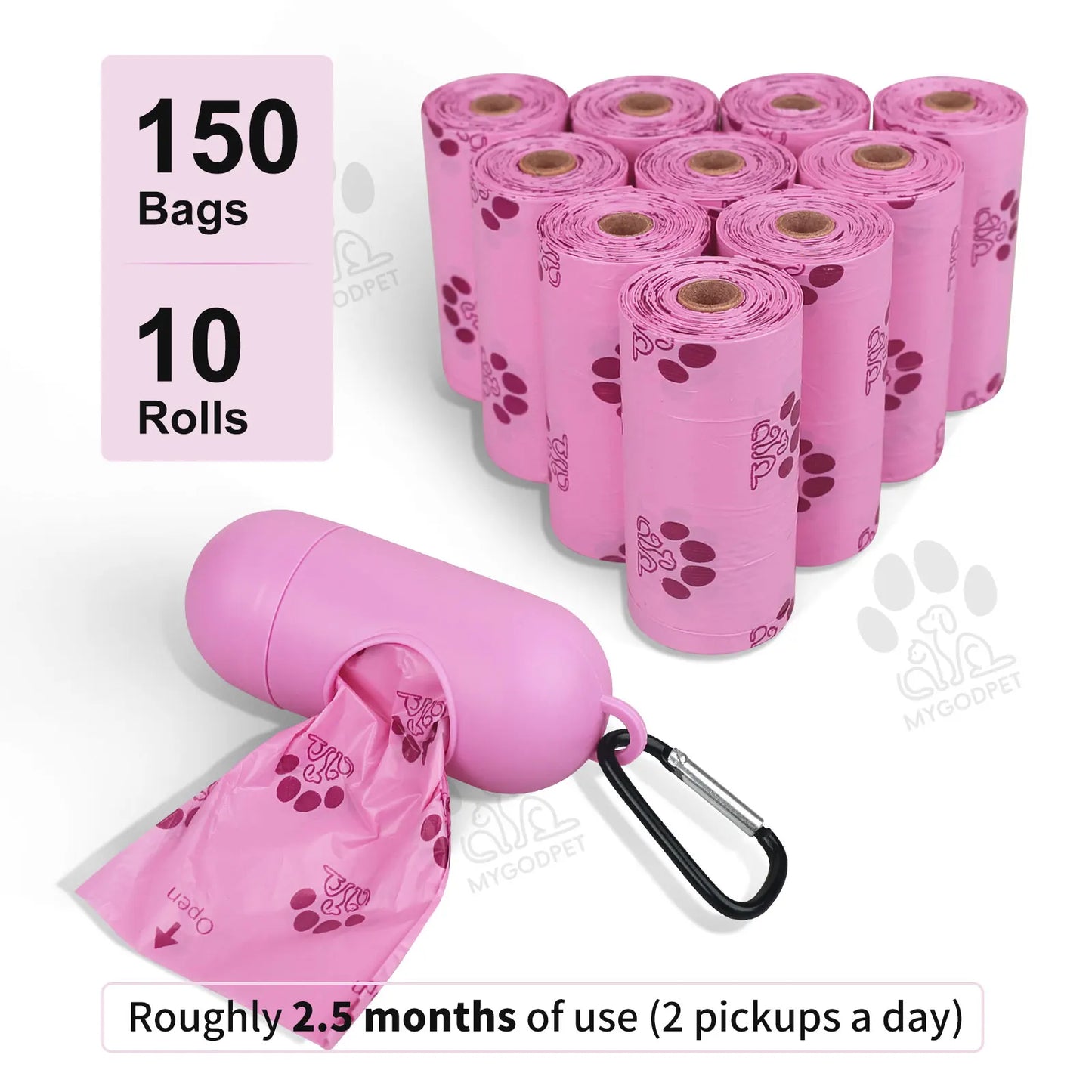 Dog Poop Bags Rolls with Dispenser 150 Count Biodegradable