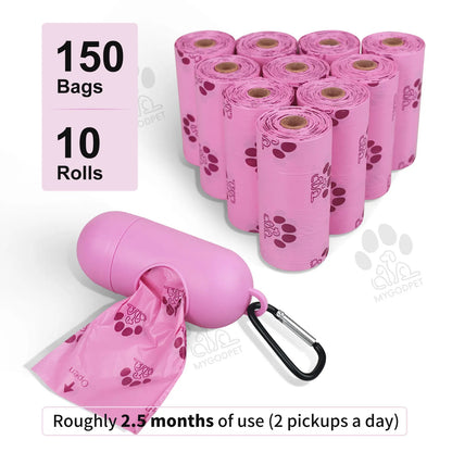 Dog Poop Bags Rolls with Dispenser 150 Count Biodegradable