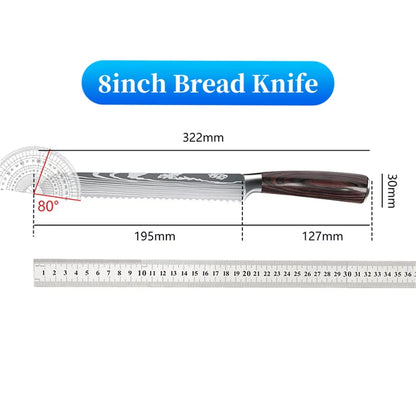 10" Serrated Bread Knife, Ultra Sharp , Non-Slip Handle