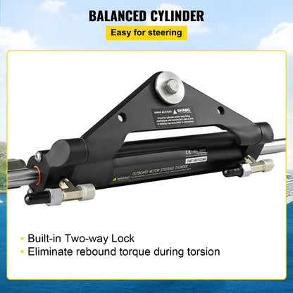 SucceBuy Front Mount Hydraulic Outboard Marine Steering Cylinder 150HP HC4645H Fit for Boat Steering