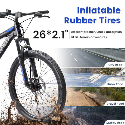 Ecarpat Dual Full Suspension Mountain Bike 24/26/27.5 Inch