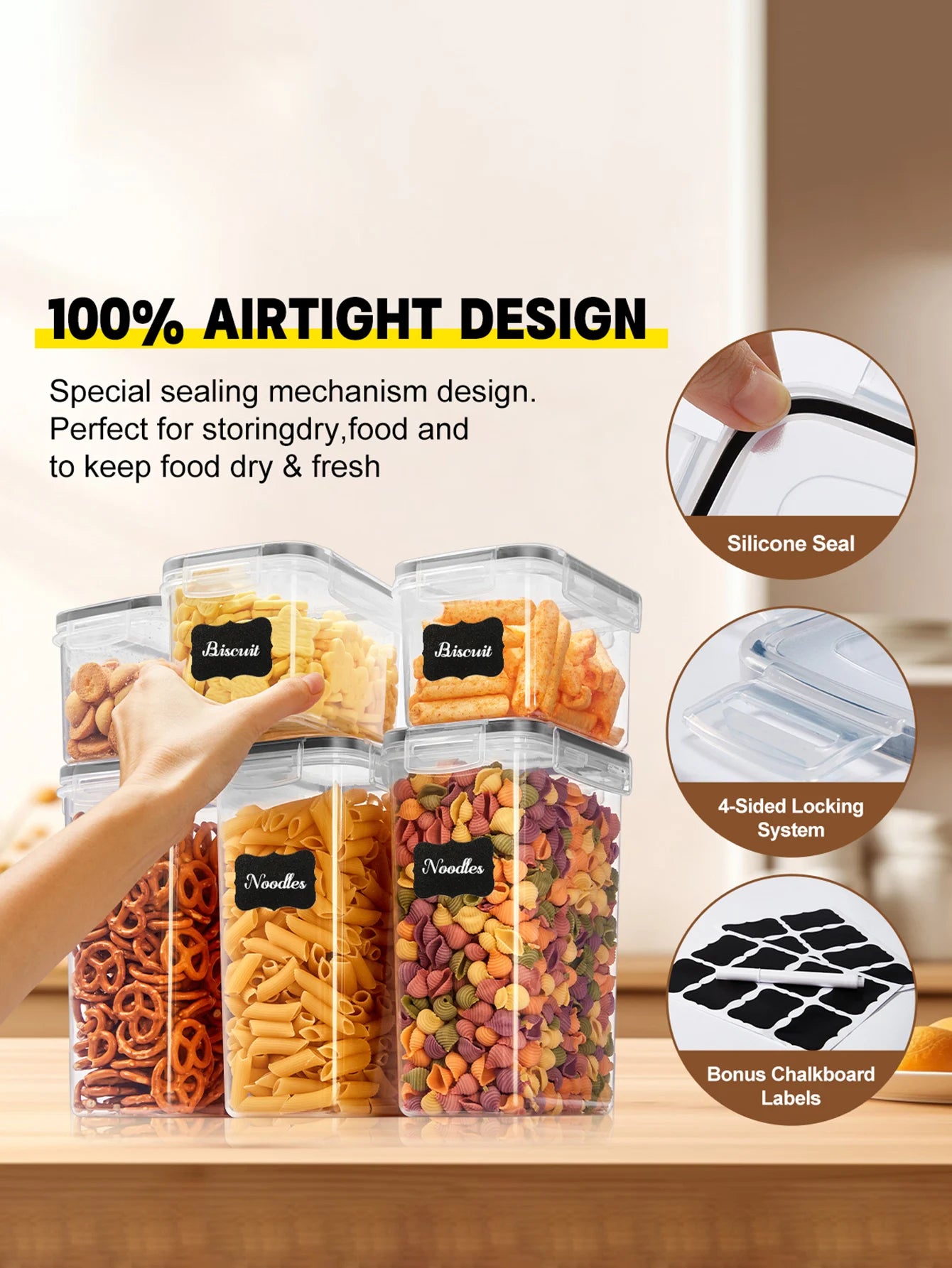 24/48pcs，Sealed food storage containers with LIDS