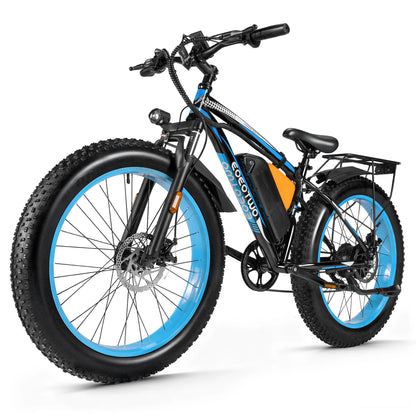 26" Fat Tire Electric Bike 48V 20Ah Battery 1000W Motor (Peak 1500W)  25-30MPH