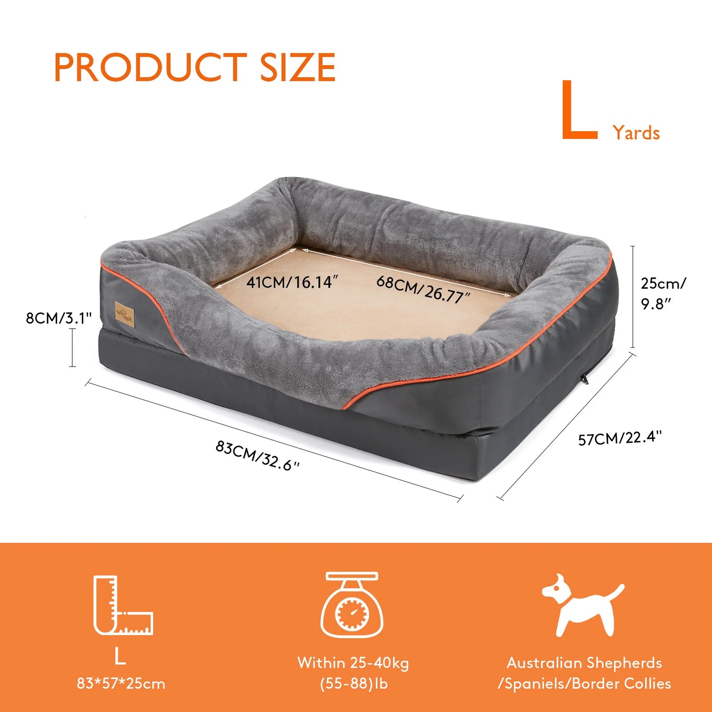 Anti Allergy Waterproof Large Dog Bed With Removable Washable Cover